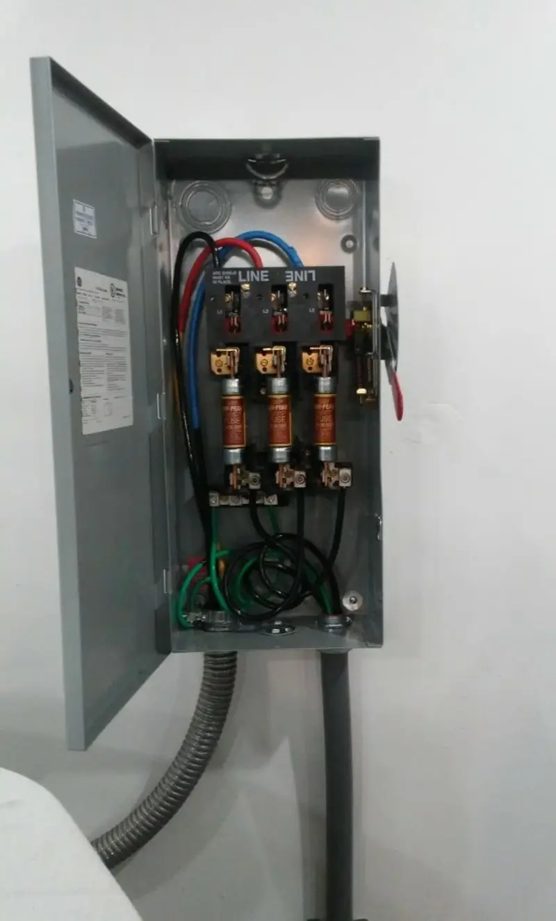 Three-phase disconnect switch installed for Electrical Wiring & Rewiring in Newfield